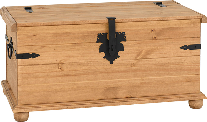 Corona Single Storage Chest in Distressed Waxed Pine - Click Image to Close